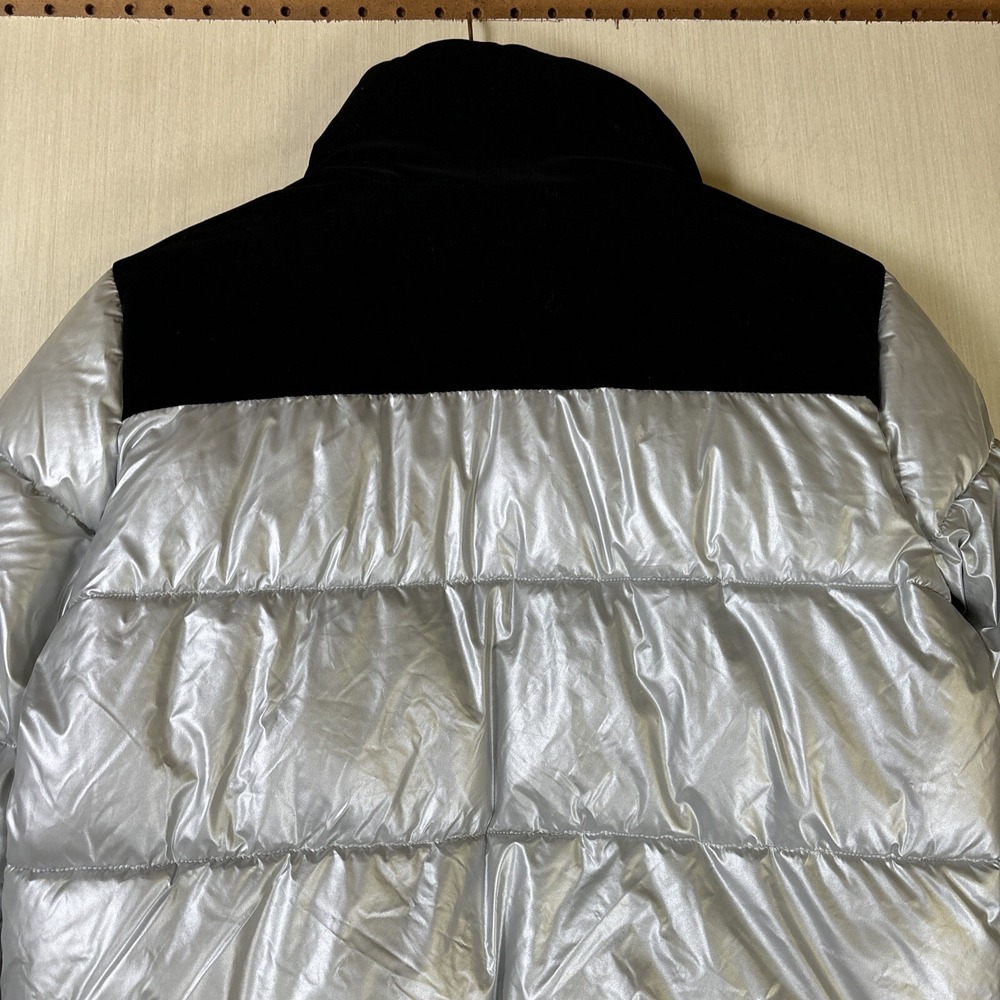 Levi Strauss Co Women's Puffer Jacket Sz XS Silver Color Block Winter Coat - Picture 10 of 11